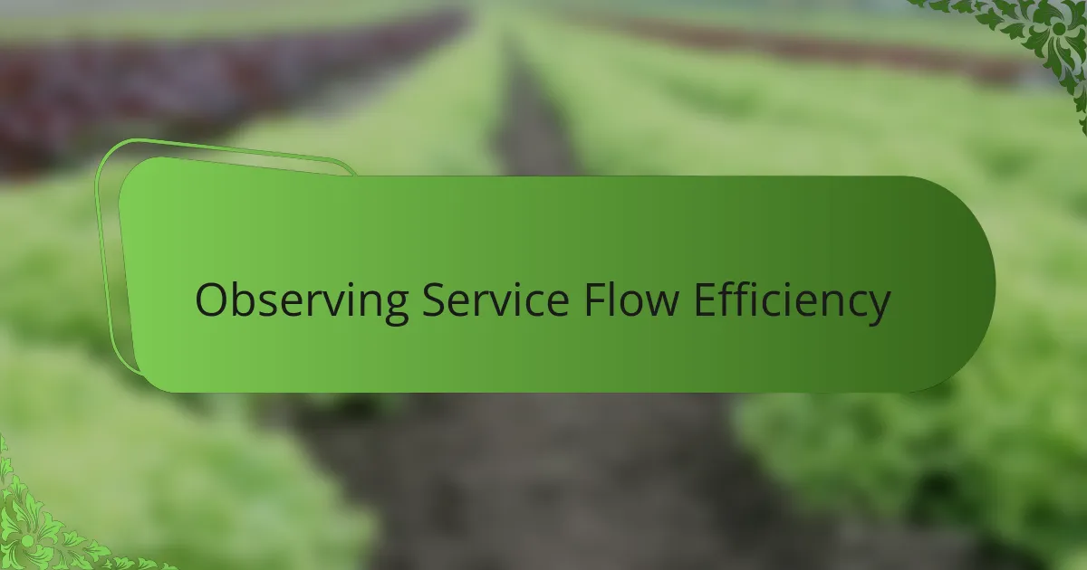 Observing Service Flow Efficiency